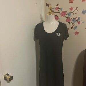 True Religion Brand Jeans | Long Black Shirt Horseshoe Logo